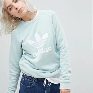 Adidas Original Trefoil Oversized Sweater in Mint